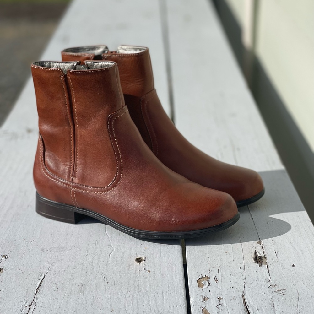 Hush Puppies Brown Leather Ankle Boots